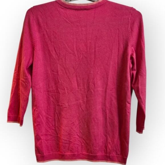 Talbots Petite Pink Cardigan Sweater Women’s Size S (Approx) Trim Detail - Picture 4 of 6